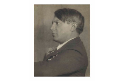 A 1923 photograph of Picasso by Man Ray.
